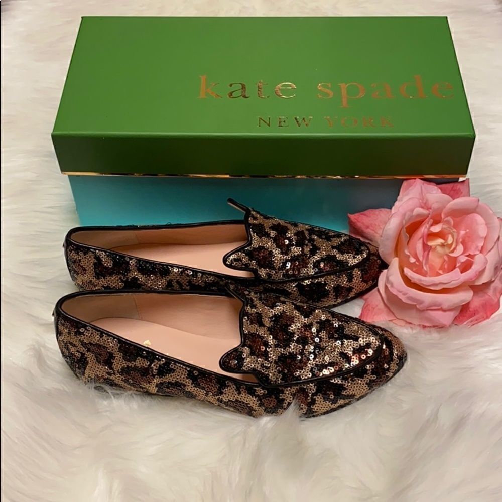 Kate Spade Caty Loafer Leopard Print Sequin Cat - Picture 4 of 9